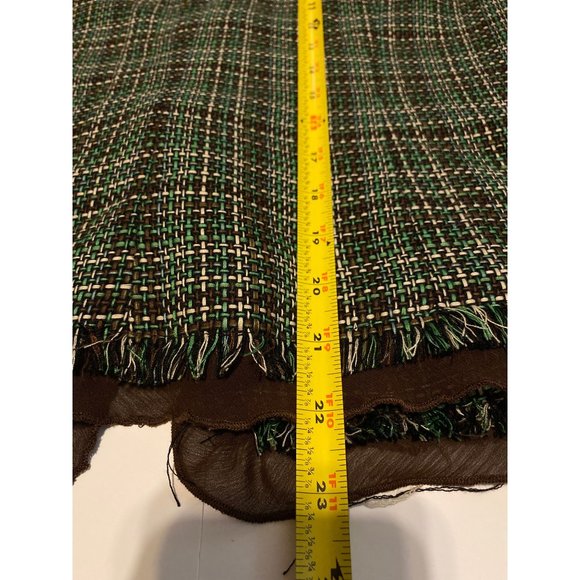 Julie Mitchell Jacket Womens Size 8 Urban Collection Green Brown Tie Raw EdgeLin - Picture 14 of 14